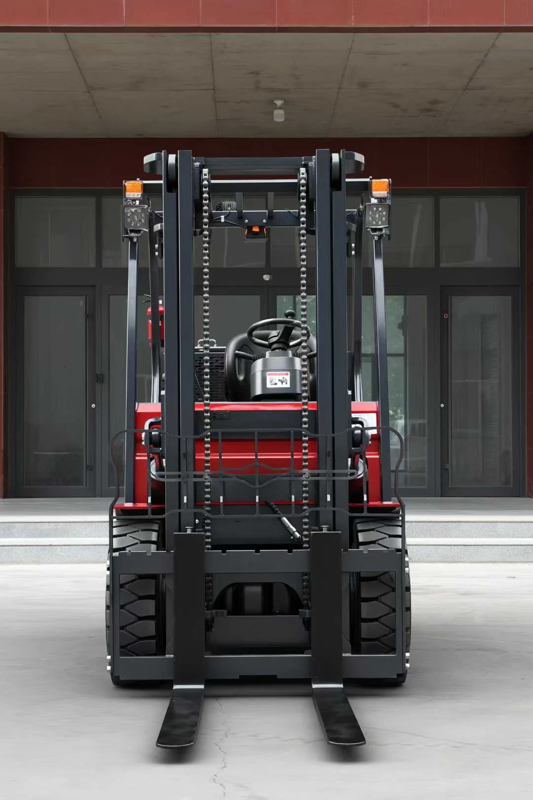 Deling CPD-30 electric forklift front mast view